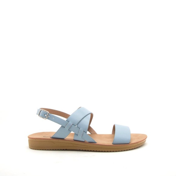 Blue double strap sling back sandals - Picture 4 of 4